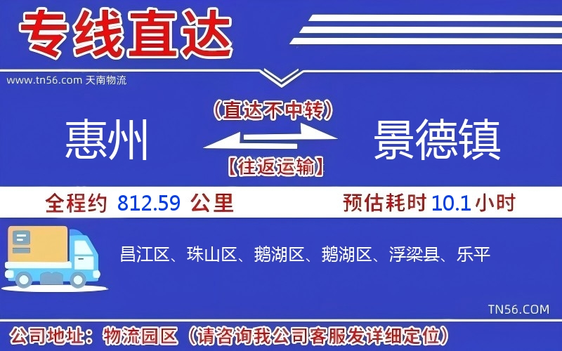 惠州到景德镇物流公司 惠州到景德镇物流公司