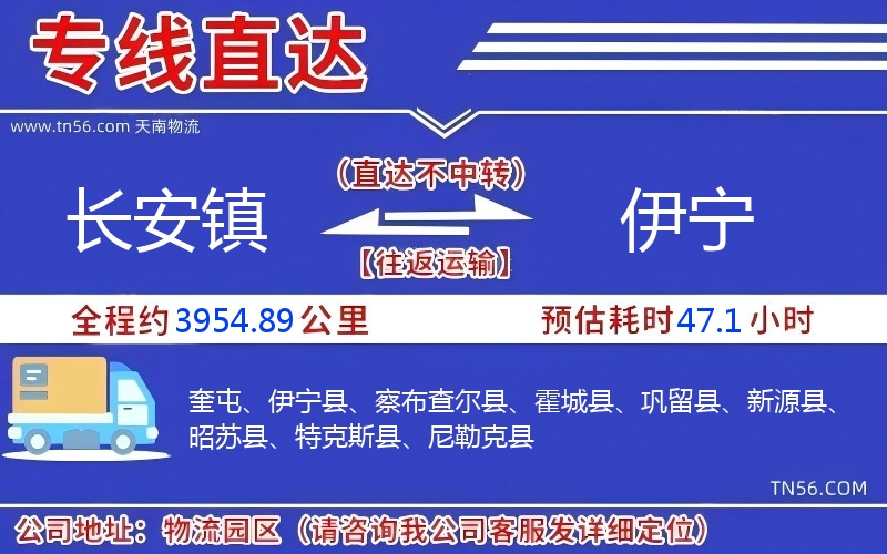 长安镇到伊宁物流公司