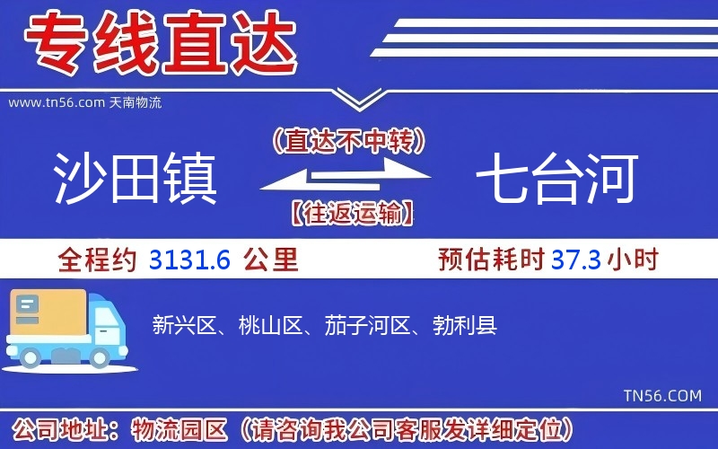 沙田镇到七台河物流公司 沙田镇到七台河物流公司