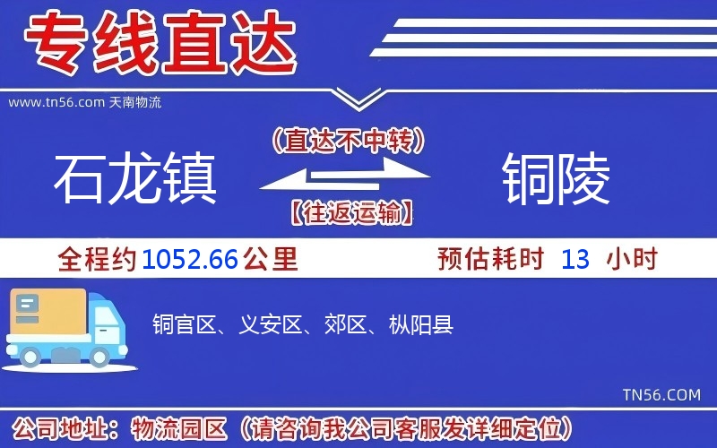 石龙镇到铜陵物流公司 石龙镇到铜陵物流公司