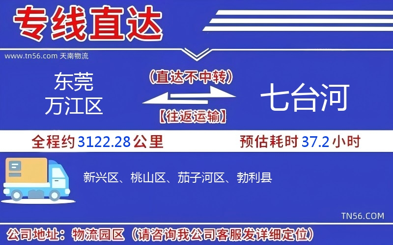 东莞万江区到七台河物流公司 东莞万江区到七台河物流公司