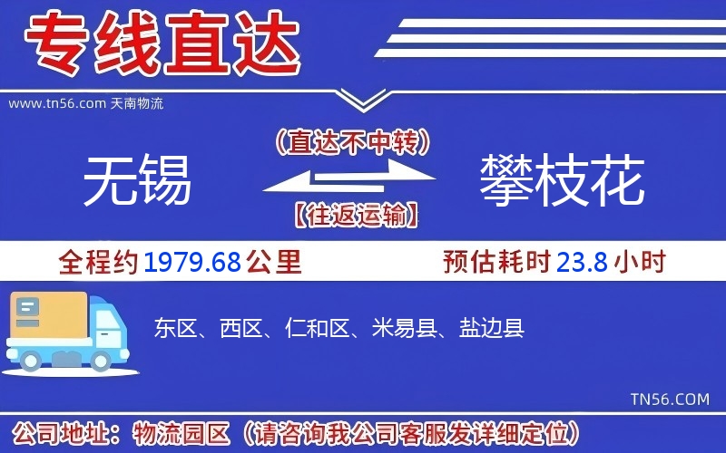 无锡到攀枝花物流公司 无锡到攀枝花物流公司