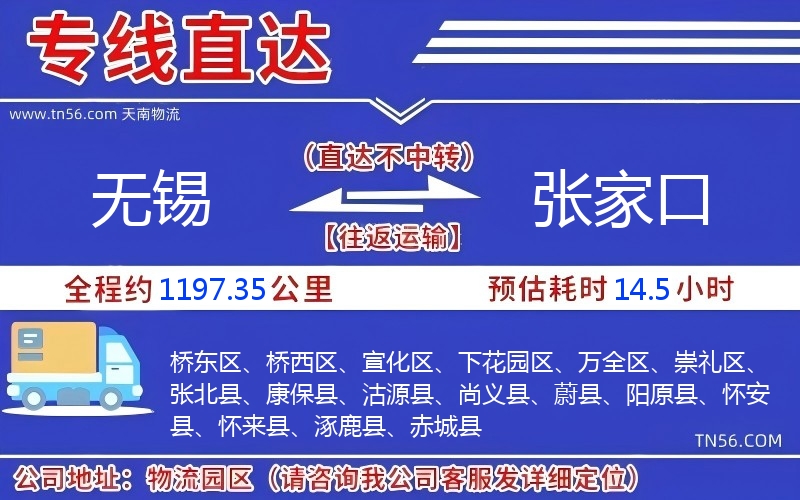 无锡到张家口物流公司