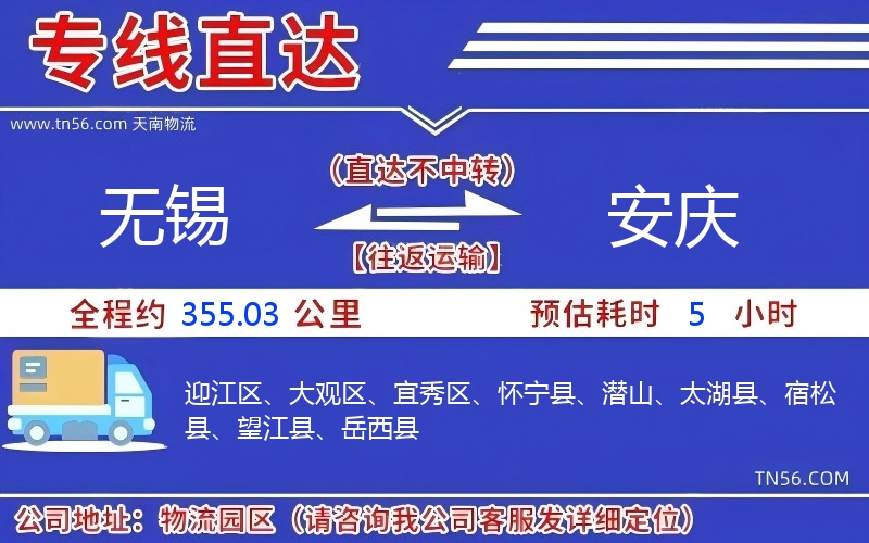 无锡到安庆物流公司