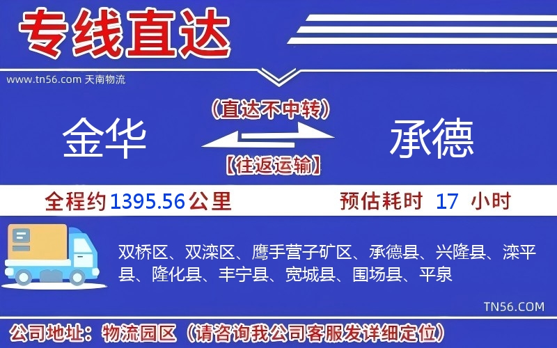 金华到承德物流公司