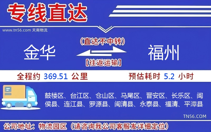 金华到福州物流公司 金华到福州物流公司